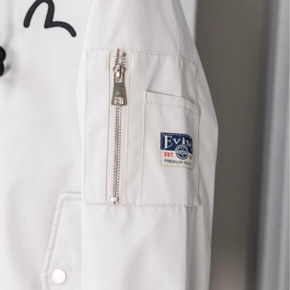 Evisu White Hooded Bomber Jacket - Picture 7 of 9